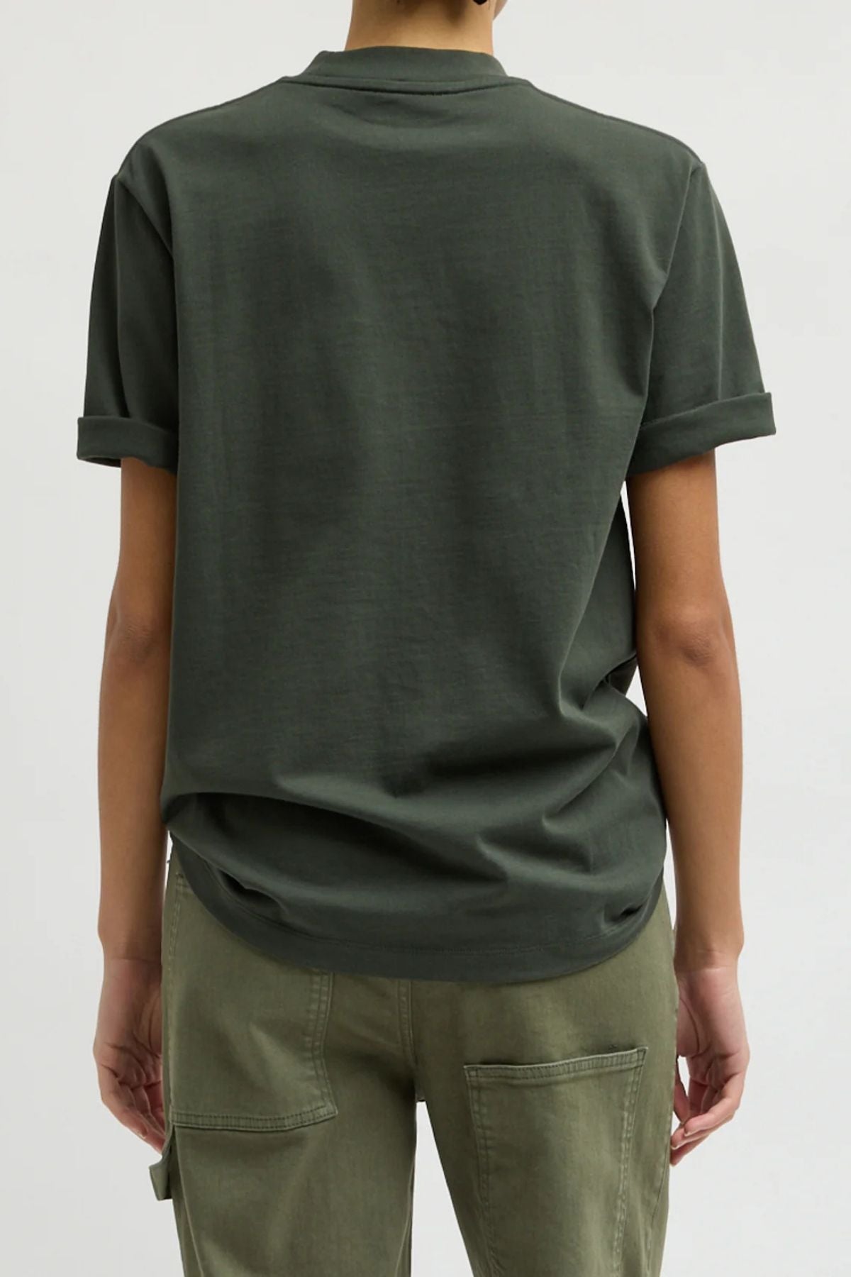 Tibi Perfect Unisex T - Army Green