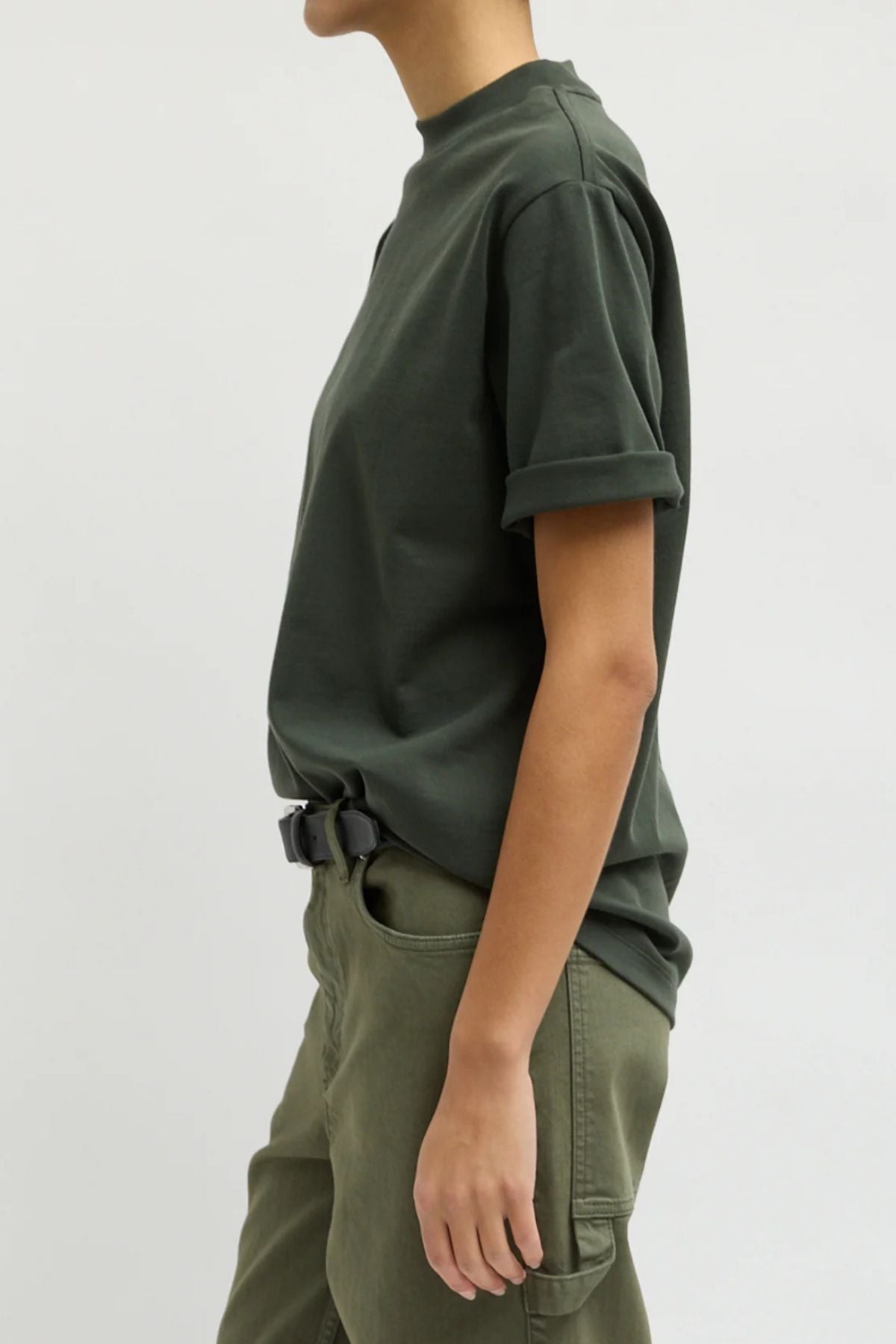 Tibi Perfect Unisex T - Army Green