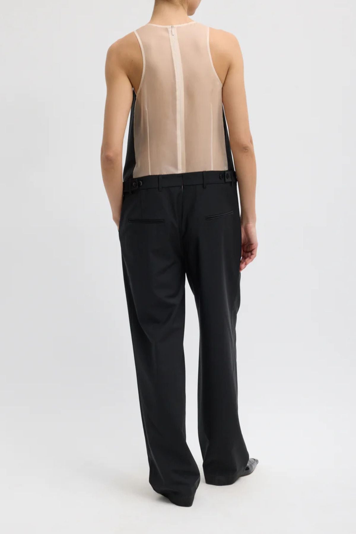 Tibi Recycled Tropical Wool Jumpsuit - Black
