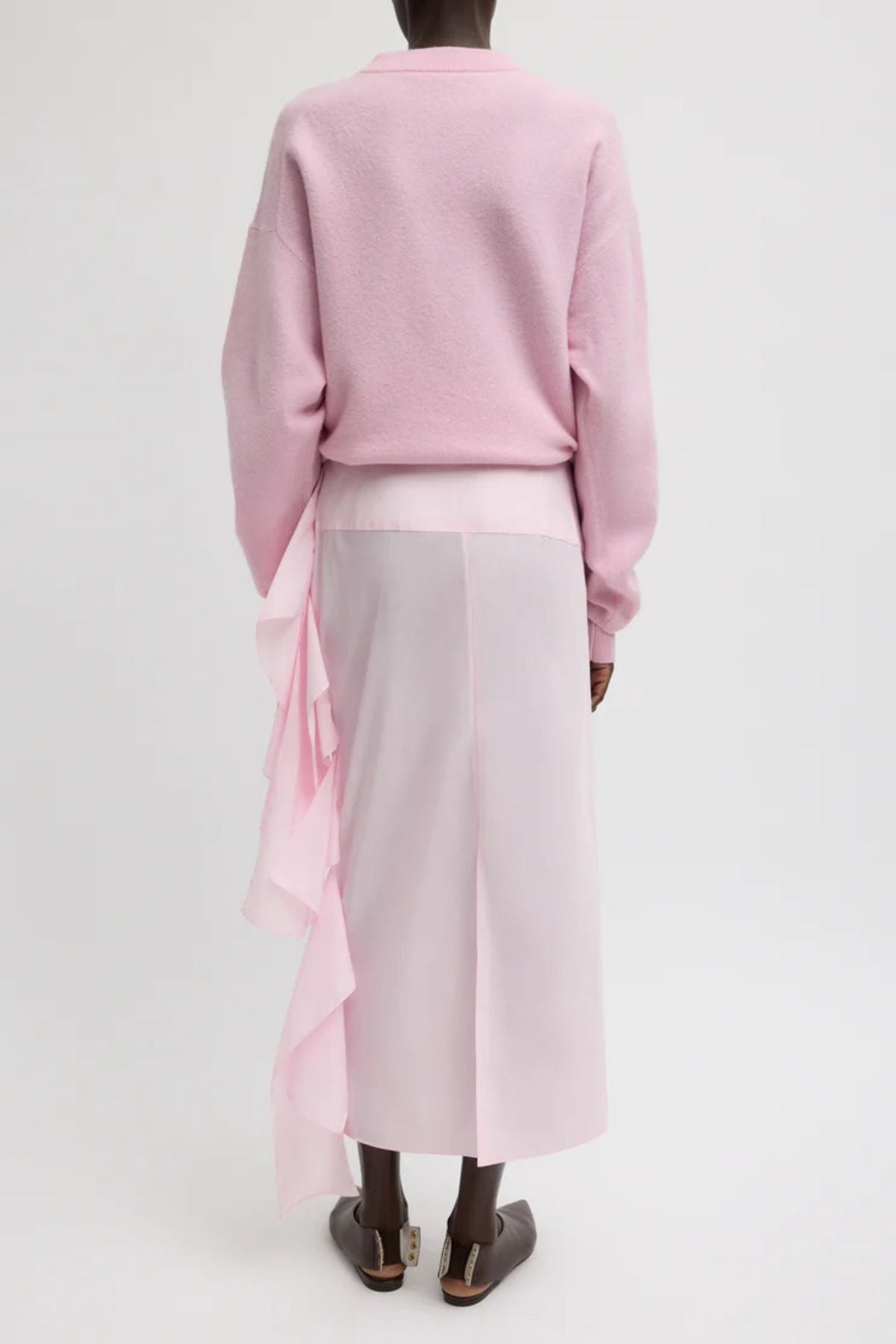 Tibi Italian Sporty Nylon Ribbon Skirt - Light Pink