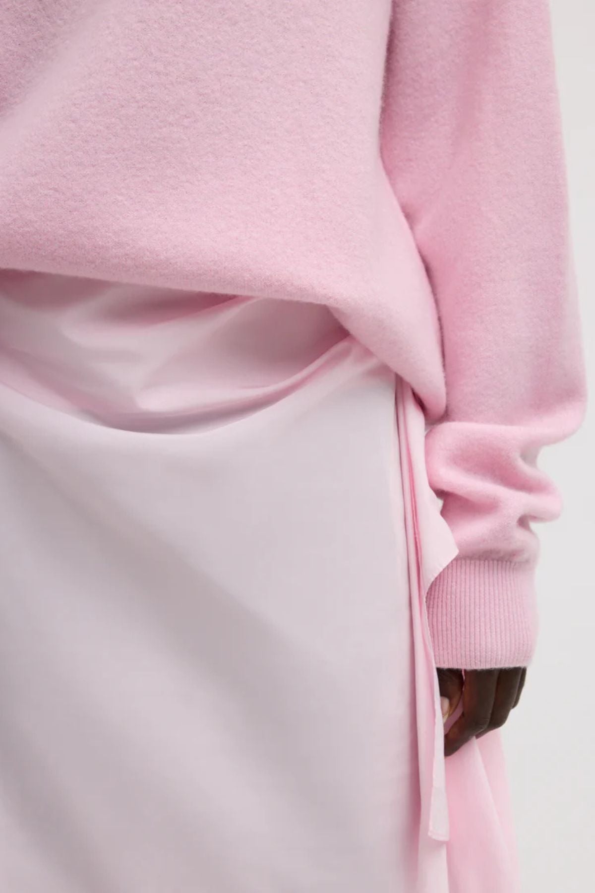 Tibi Italian Sporty Nylon Ribbon Skirt - Light Pink