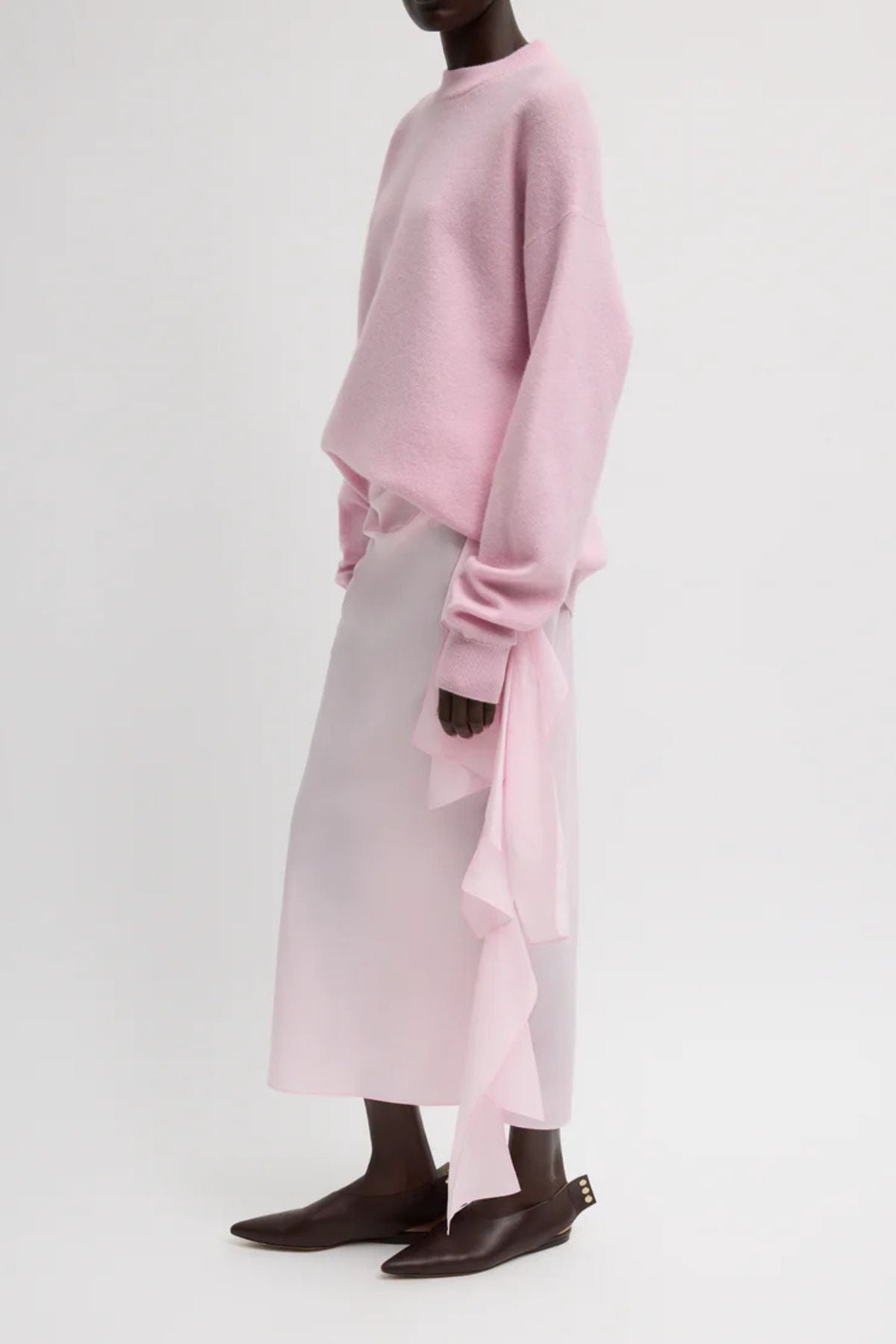 Tibi Italian Sporty Nylon Ribbon Skirt - Light Pink