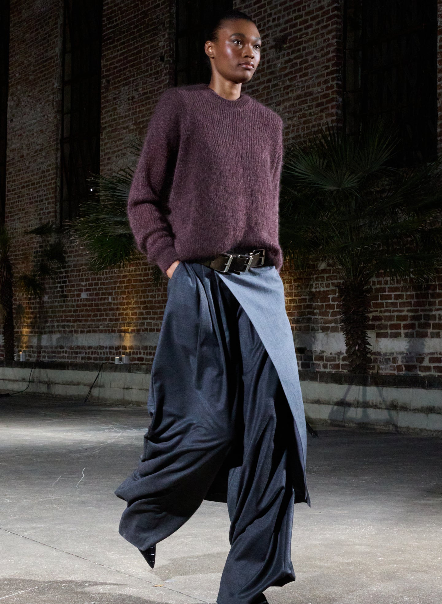 Tibi Silk Mohair Crewneck Easy Pullover - Brown