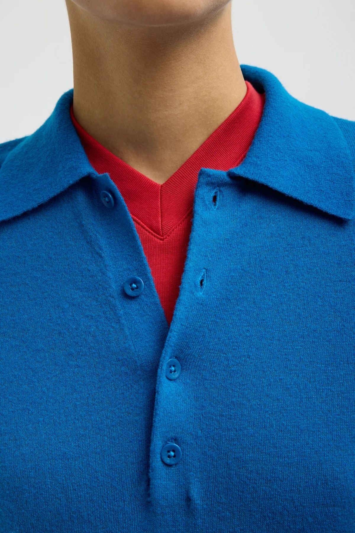 Tibi Soft Sheer Polo - Bright Blue