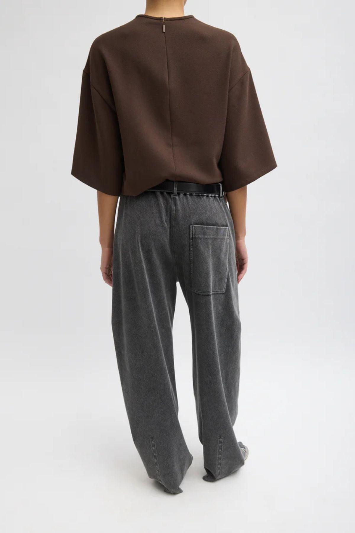 Tibi Stretch Denim Knit Winslow Pant - Black