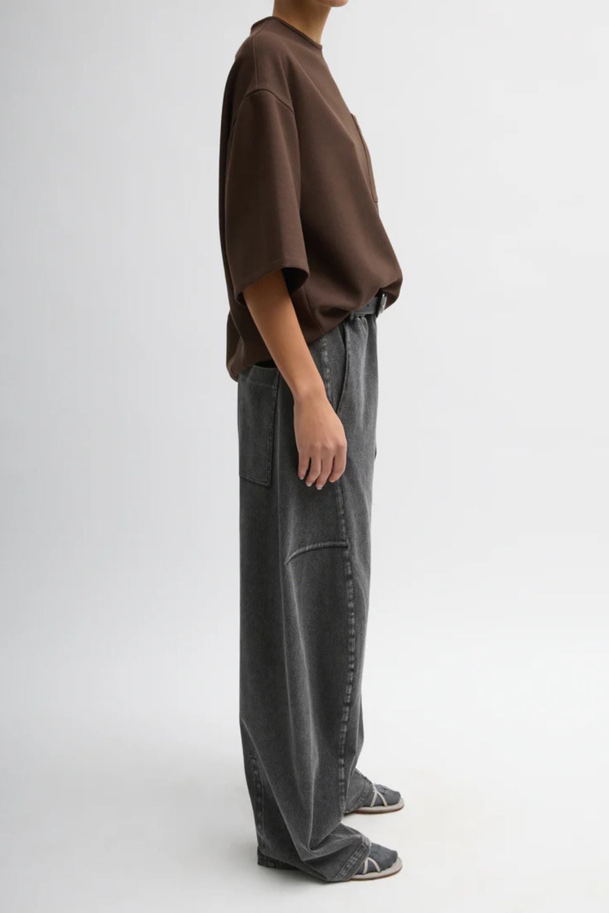Tibi Stretch Denim Knit Winslow Pant - Black