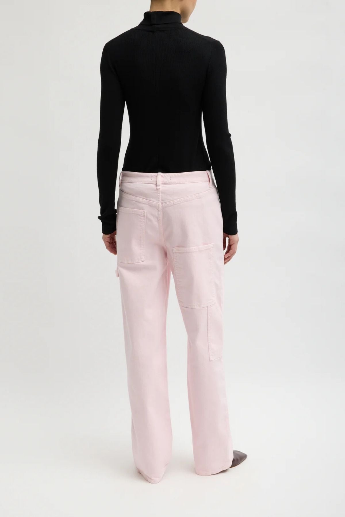 Tibi Stretch Twill Carpenter Jean - Dusty Pink