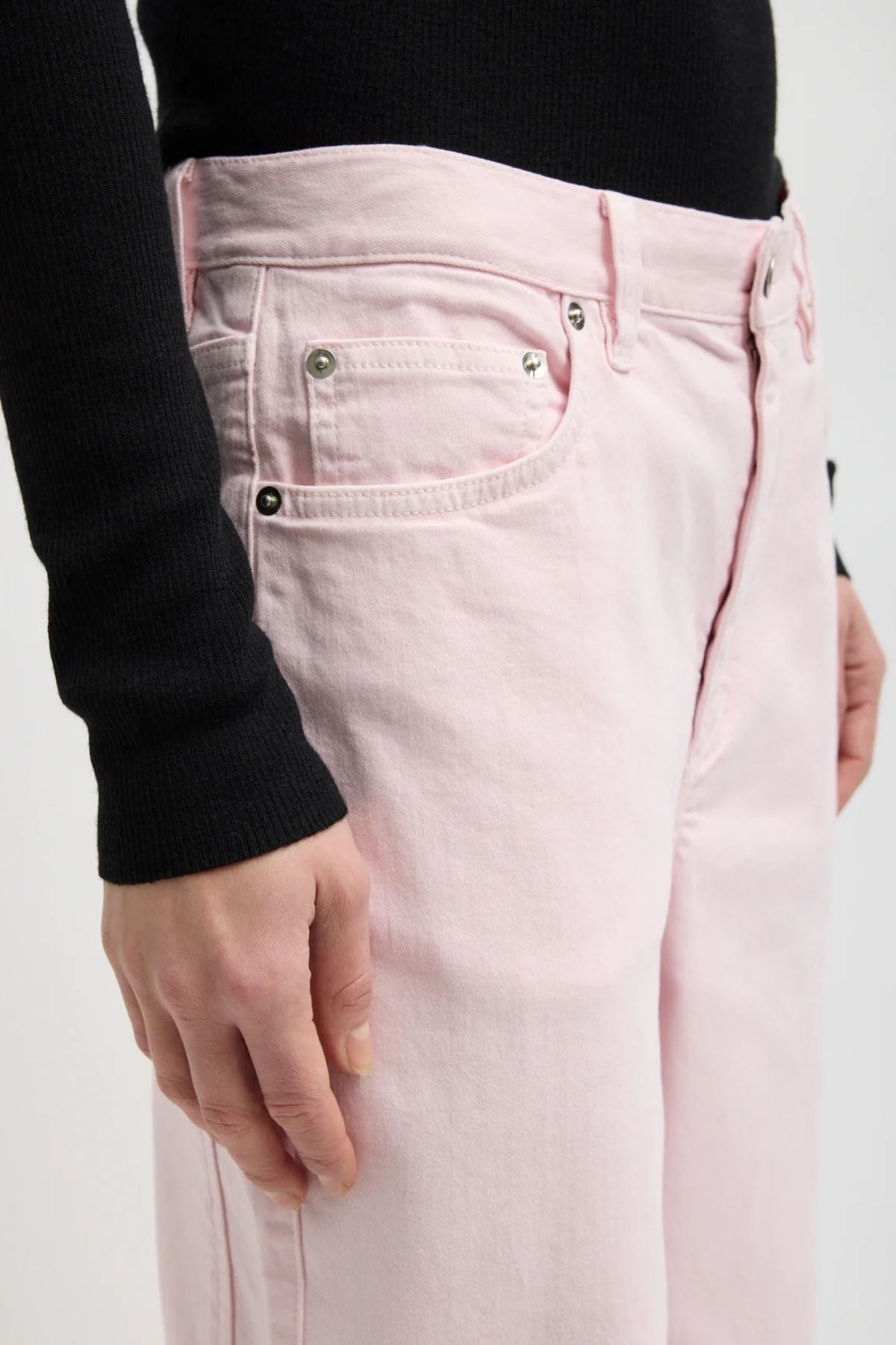 Tibi Stretch Twill Carpenter Jean - Dusty Pink