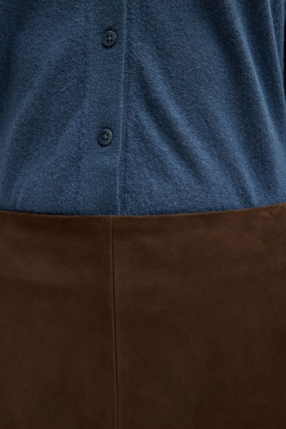 Tibi Suede Pencil Skirt - Brown