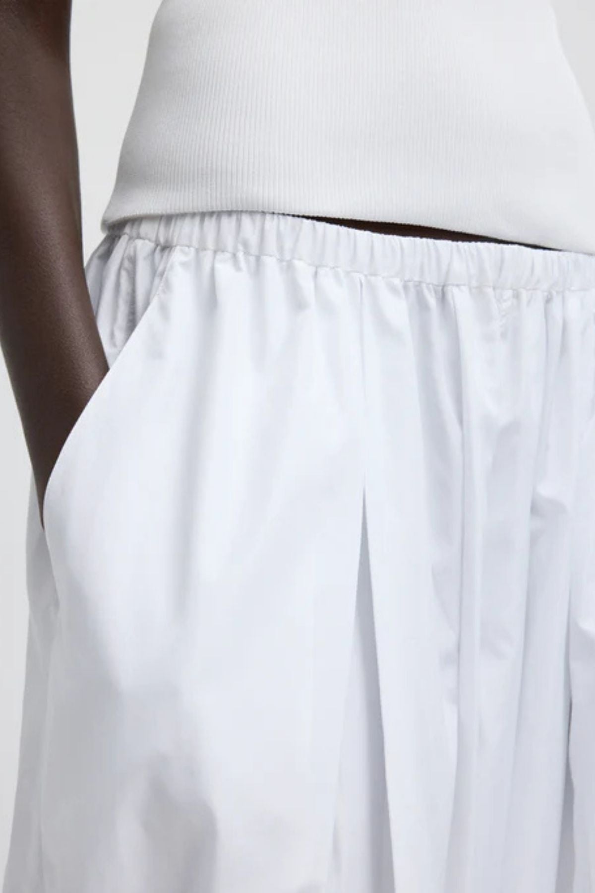 Tibi Summer Nylon Zeppelin Pant - White