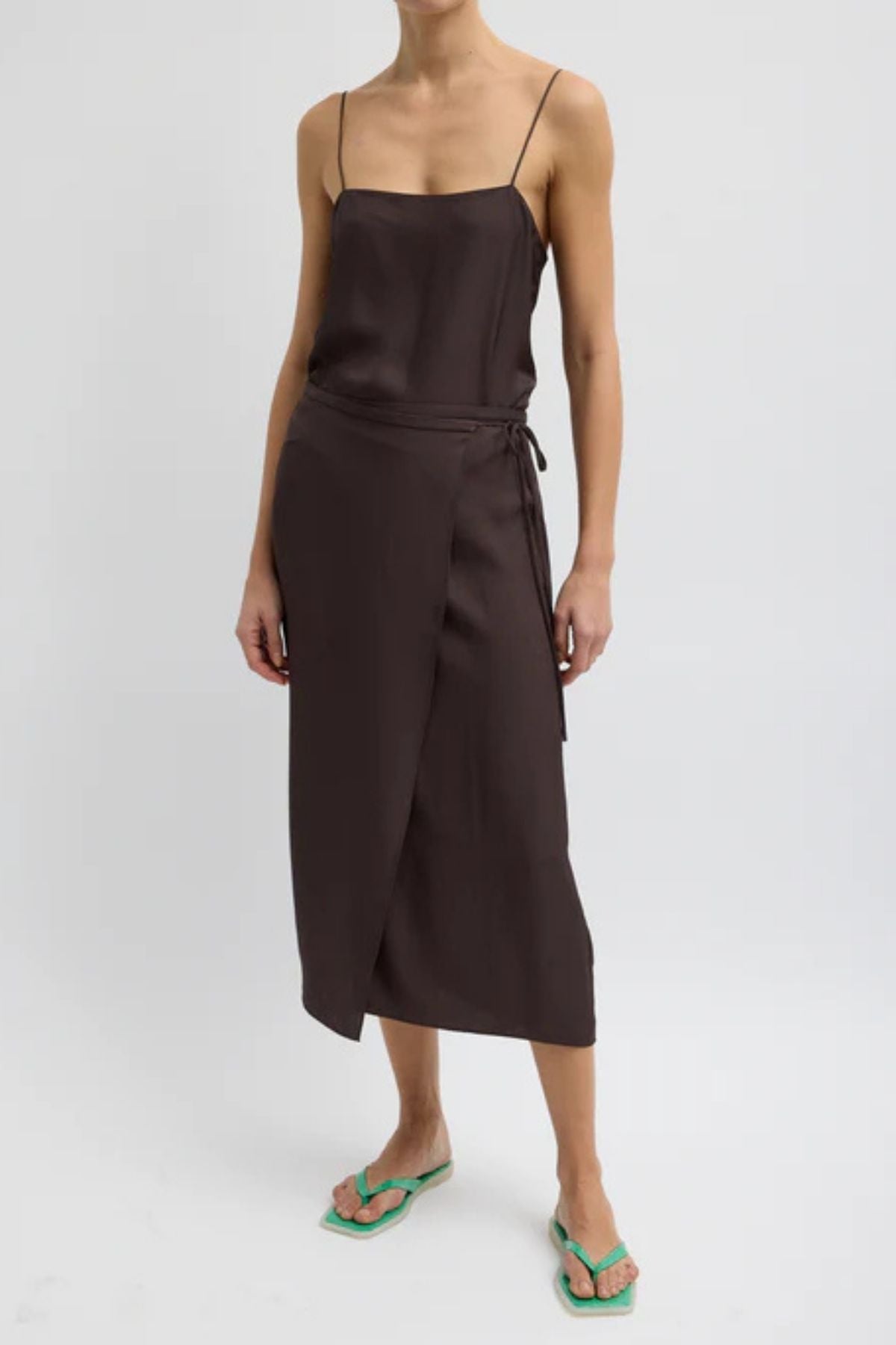 Tibi Summer Slip Wrap Skirt