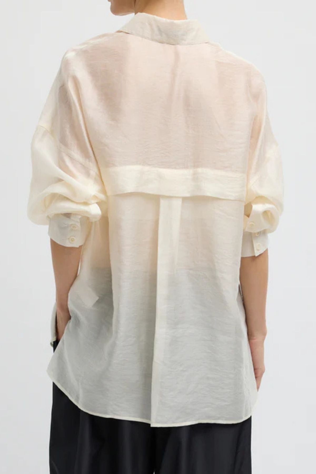 Tibi Summer Voile Oversized Shirt - Ivory