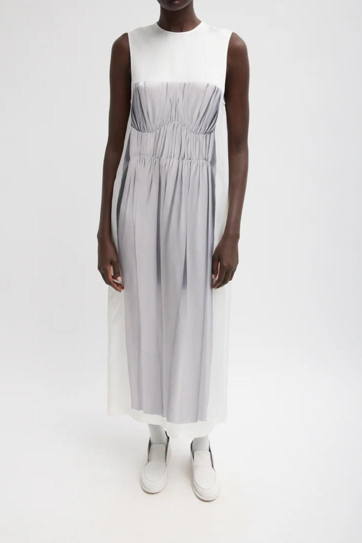 Tibi Trompe Loeil Dress - Black/ White Multi