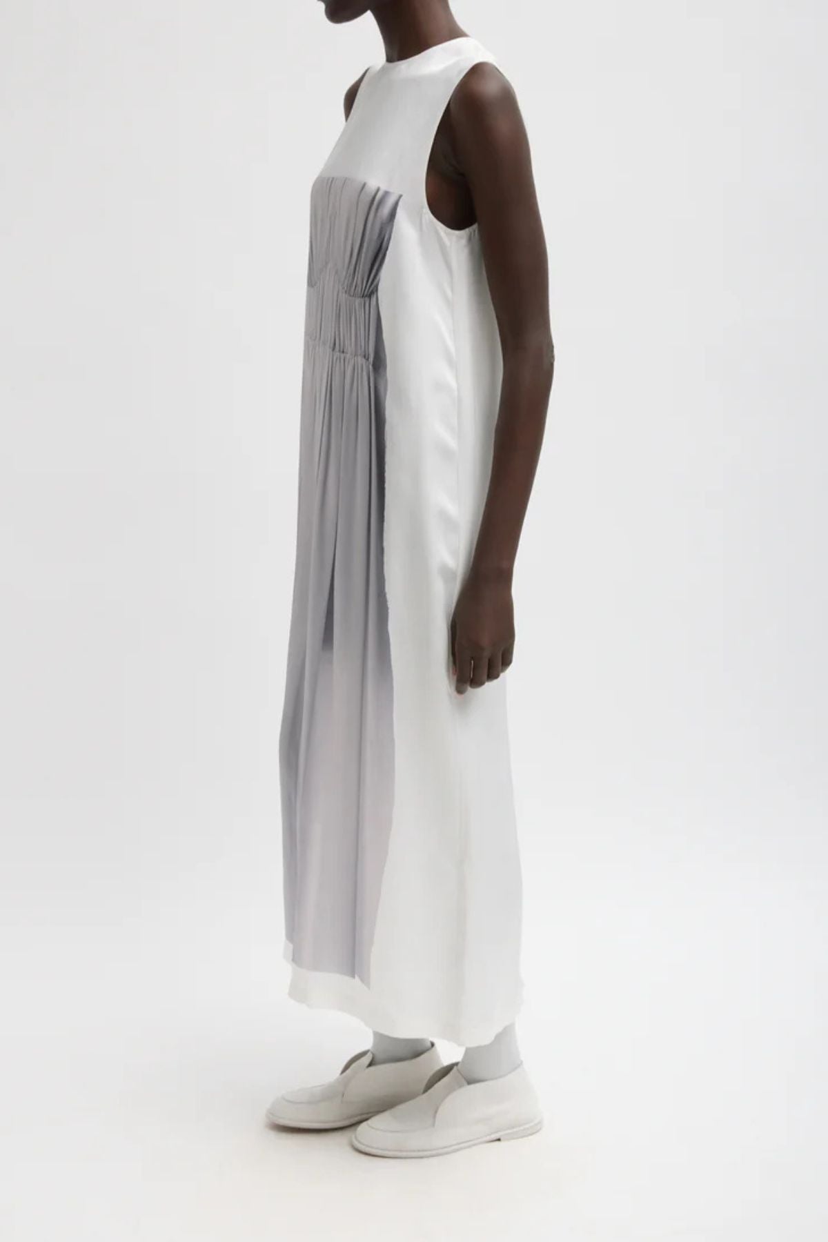 Tibi Trompe Loeil Dress - Black/ White Multi