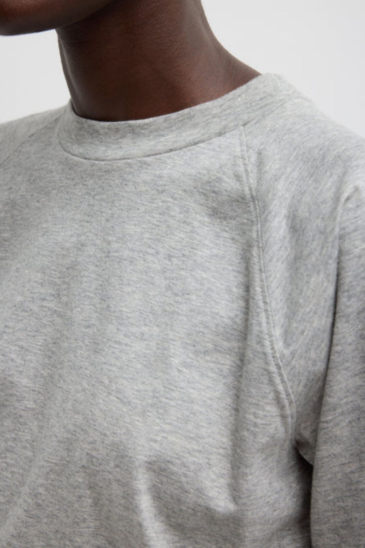 Tibi T-Shirting SS Top Shirred Back - Heather Grey