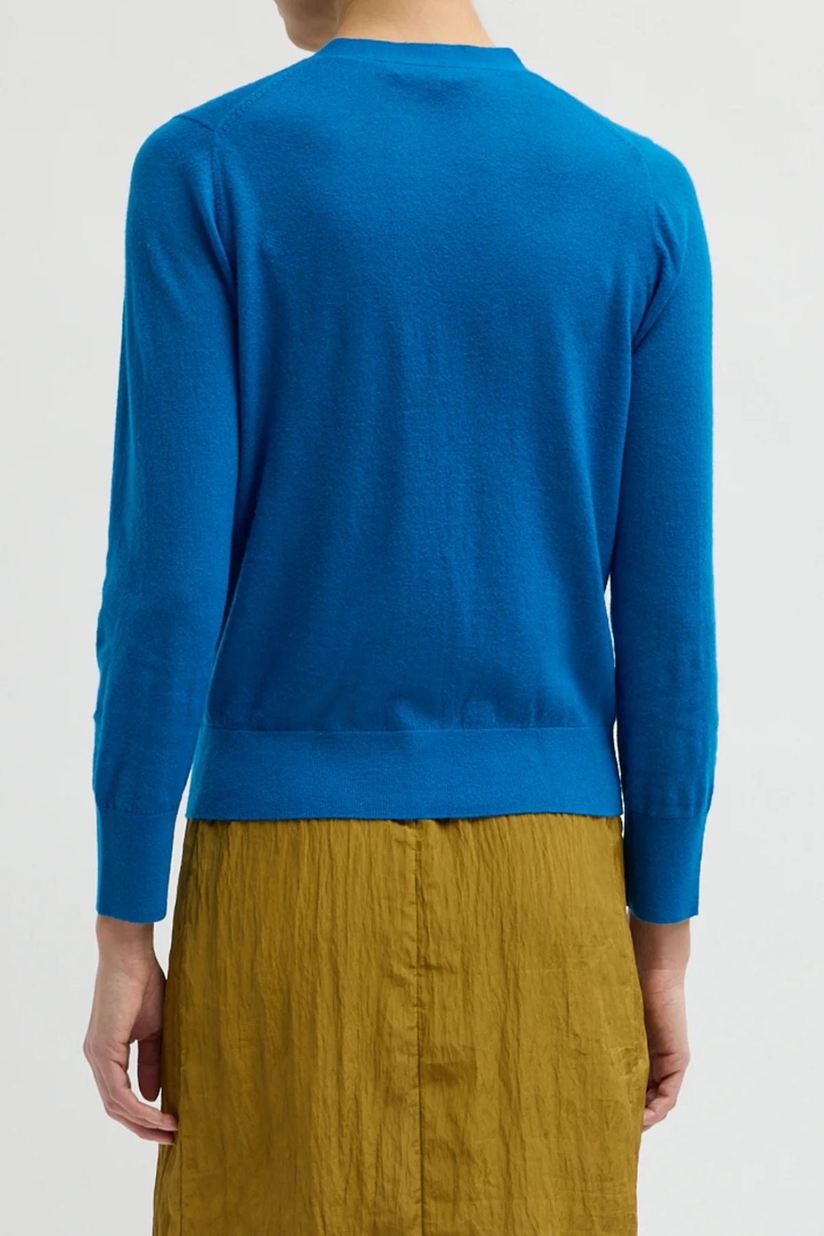Tibi V-Neck Shrunken Cardigan - Bright Blue