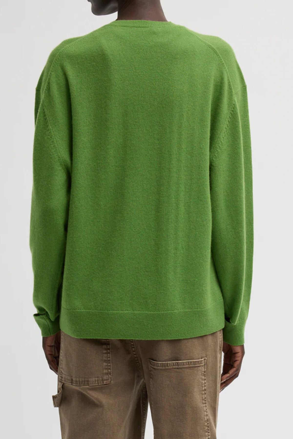 Tibi Washable Cashmere Easy V-Neck - Avocado