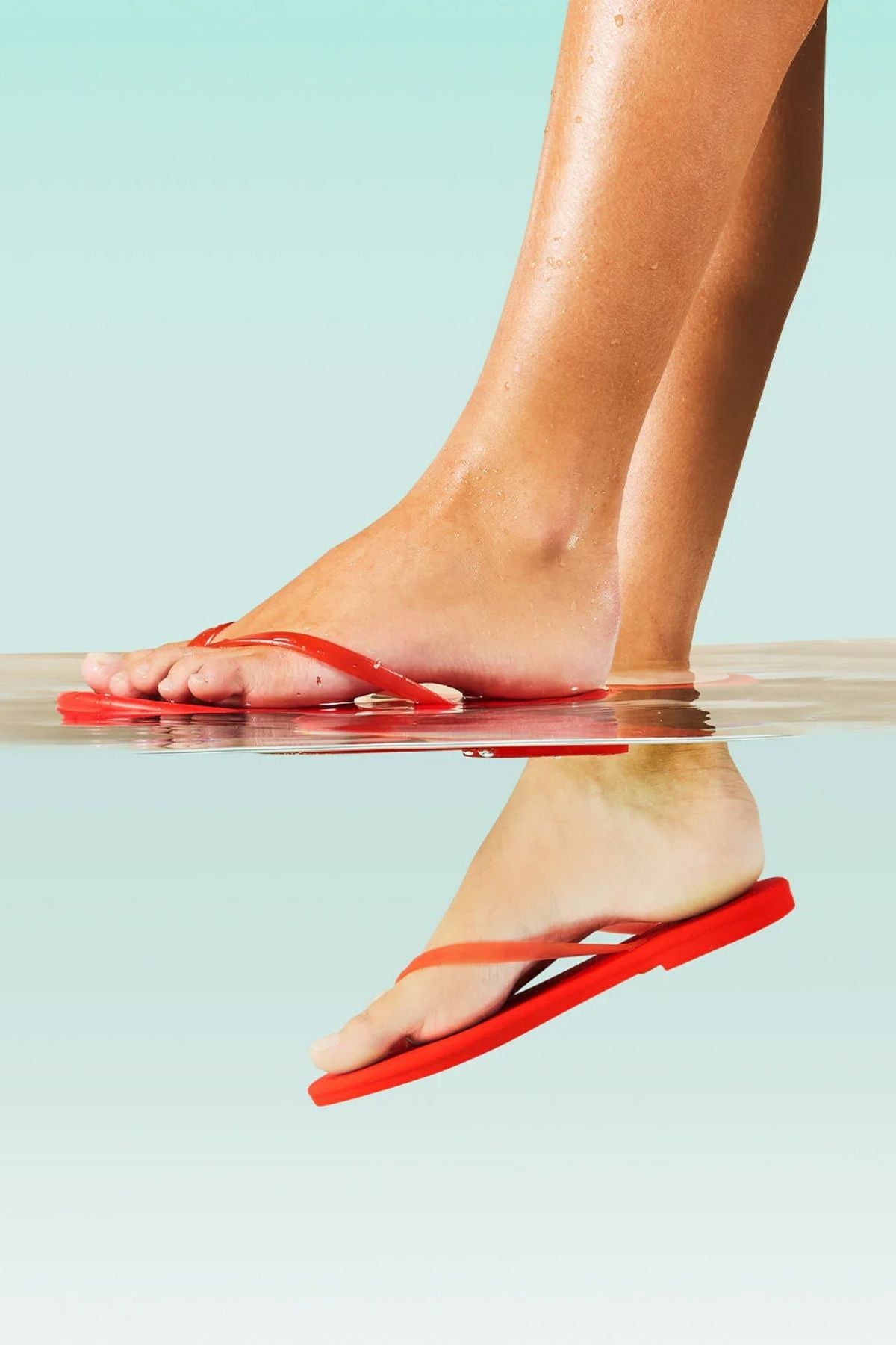 TKEES Aqua Jelly Thong - Sol Red