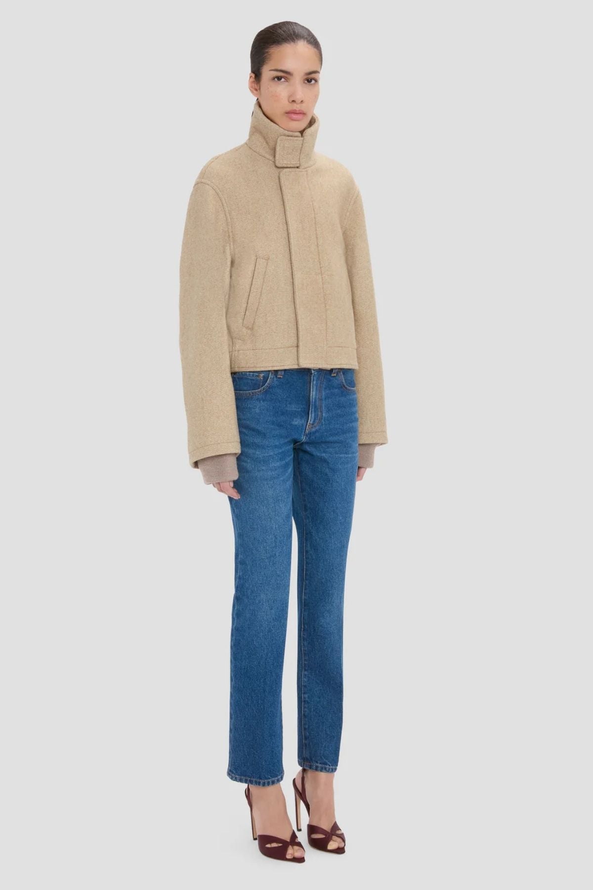 Victoria Beckham Bomber Jacket - Camel Melange