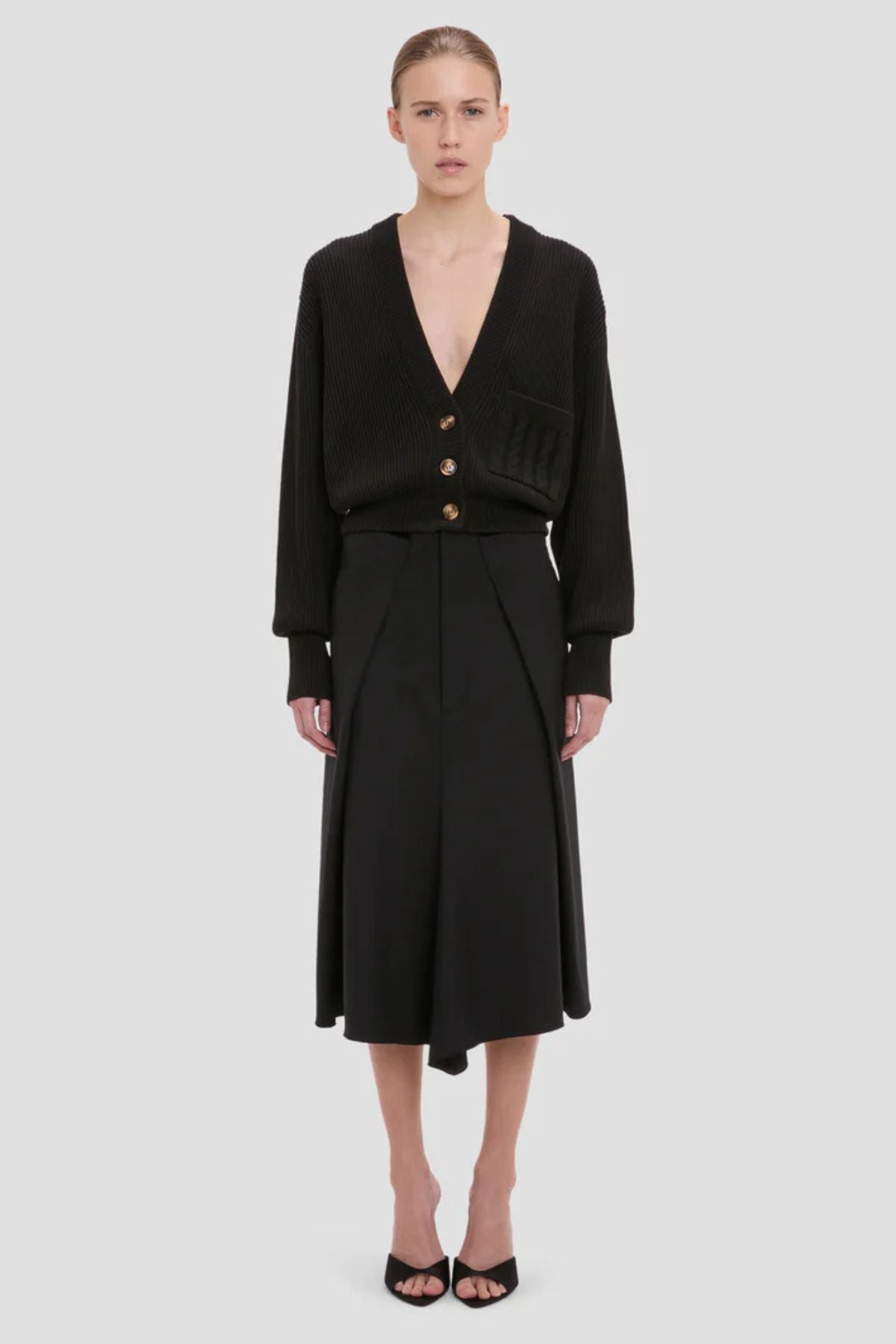 Victoria Beckham Cable Pocket Cardigan - Black – GRACE Melbourne
