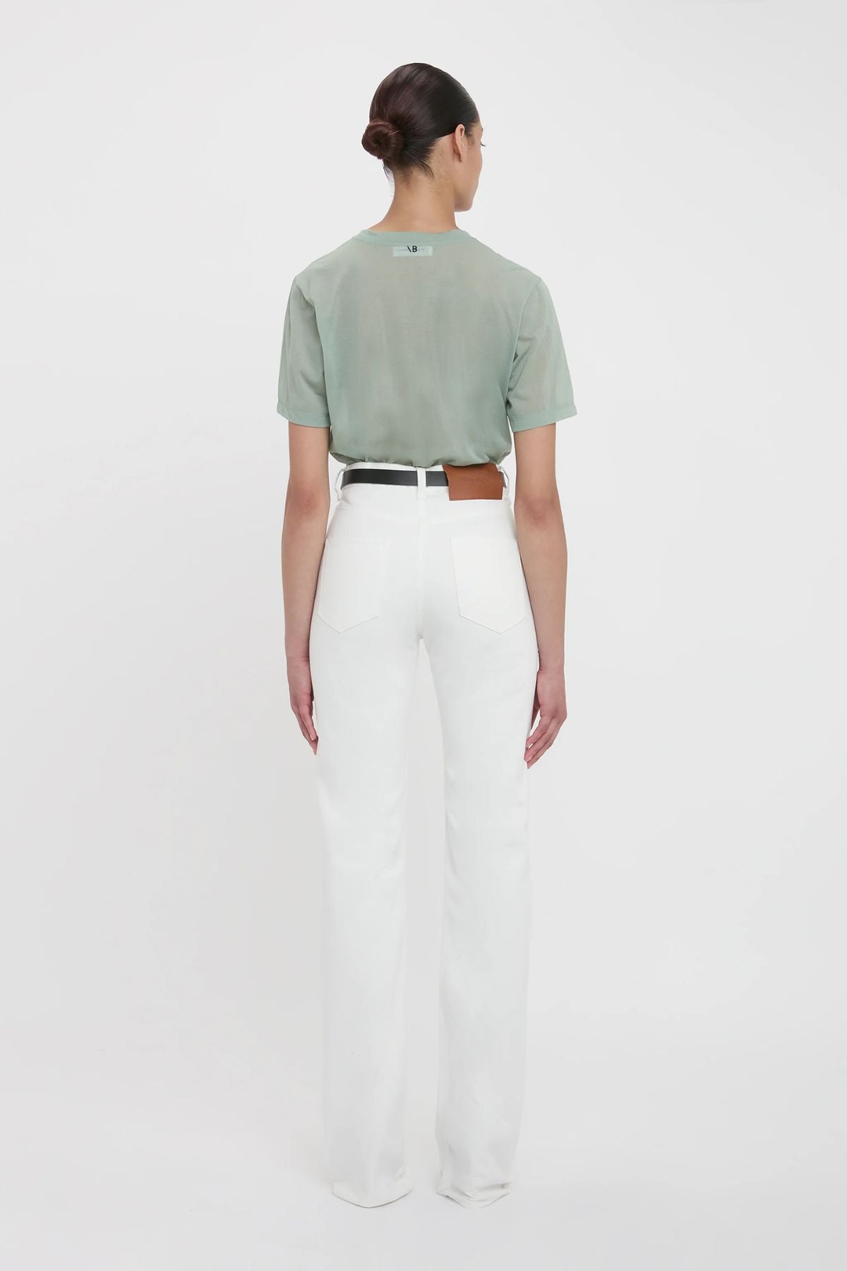 Victoria Beckham Classic Cotton Crepe T-Shirt - Wasabi
