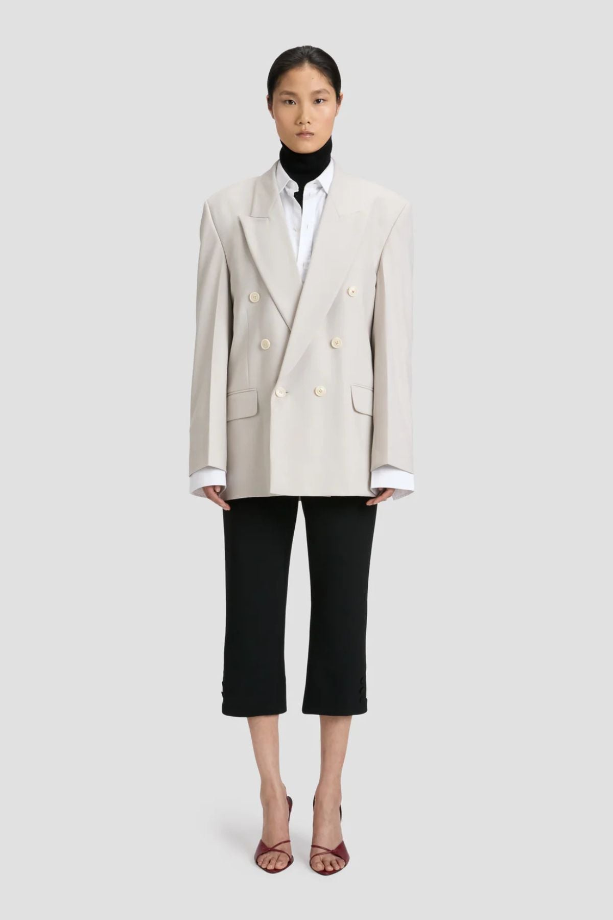 Victoria Beckham Double Breasted Blazer - Pumice