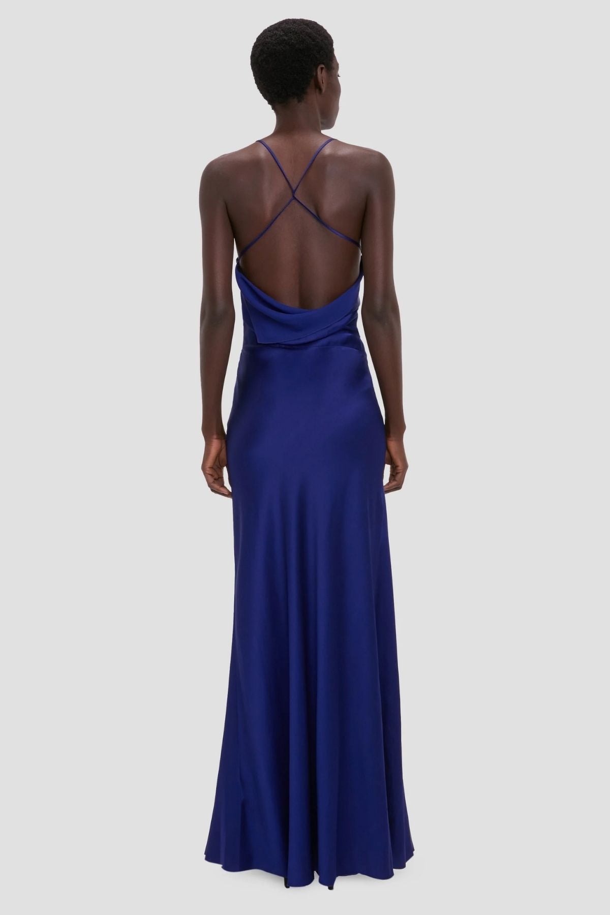 Victoria Beckham Draped Cami Gown - Bright Indigo