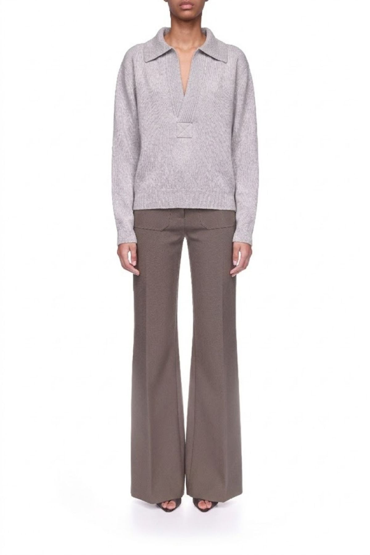 Victoria Beckham Genevieve Jumper - Mid Grey Marl