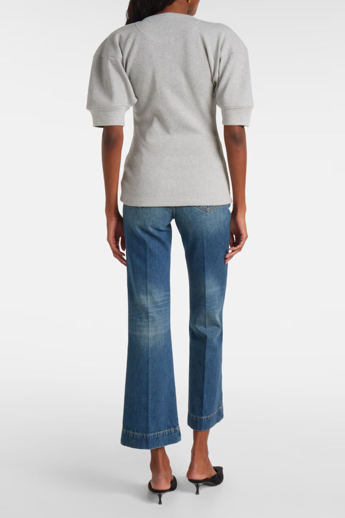 Victoria Beckham Henley Top - Grey Marl