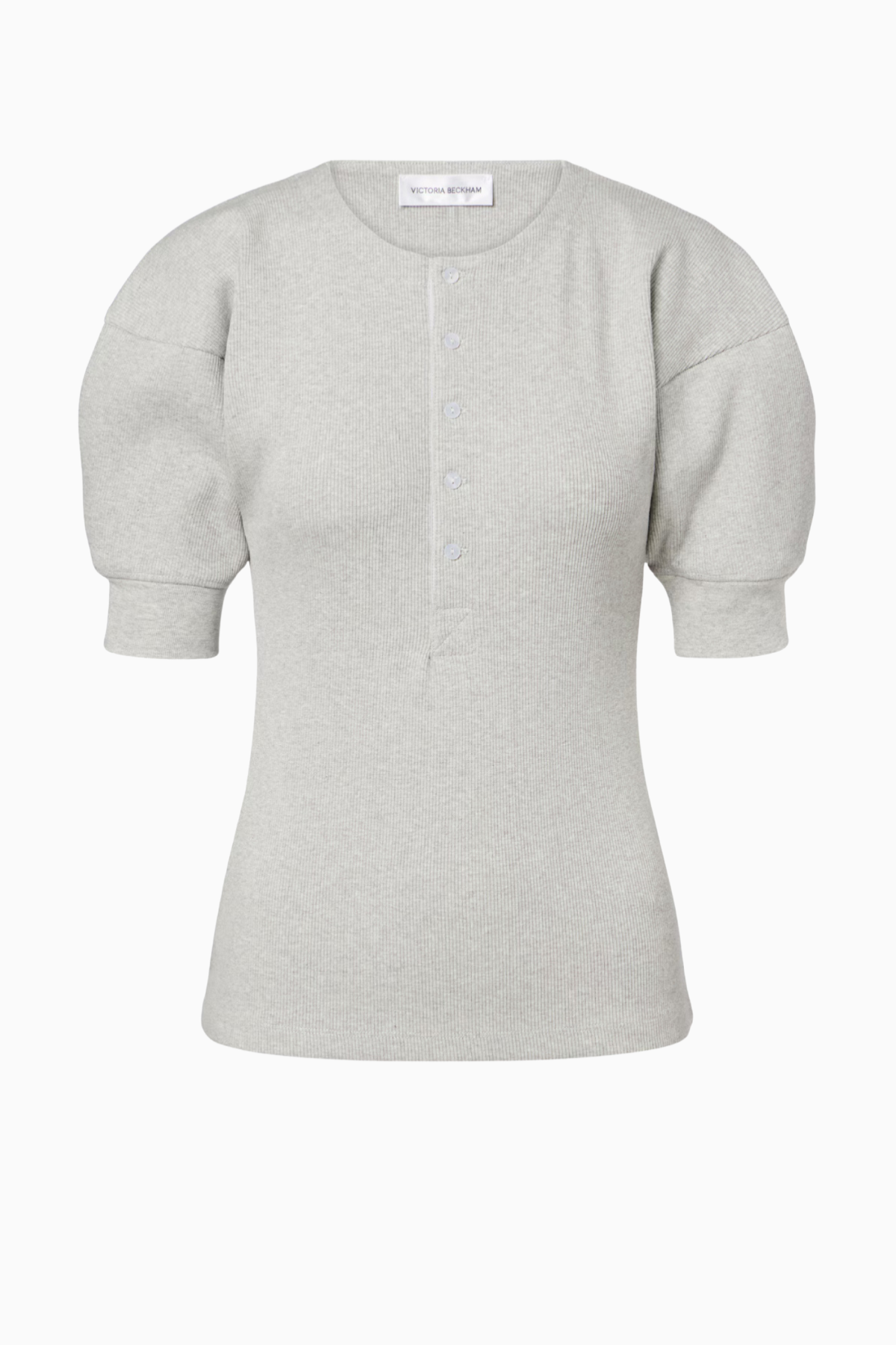 Victoria Beckham Henley Top - Grey Marl