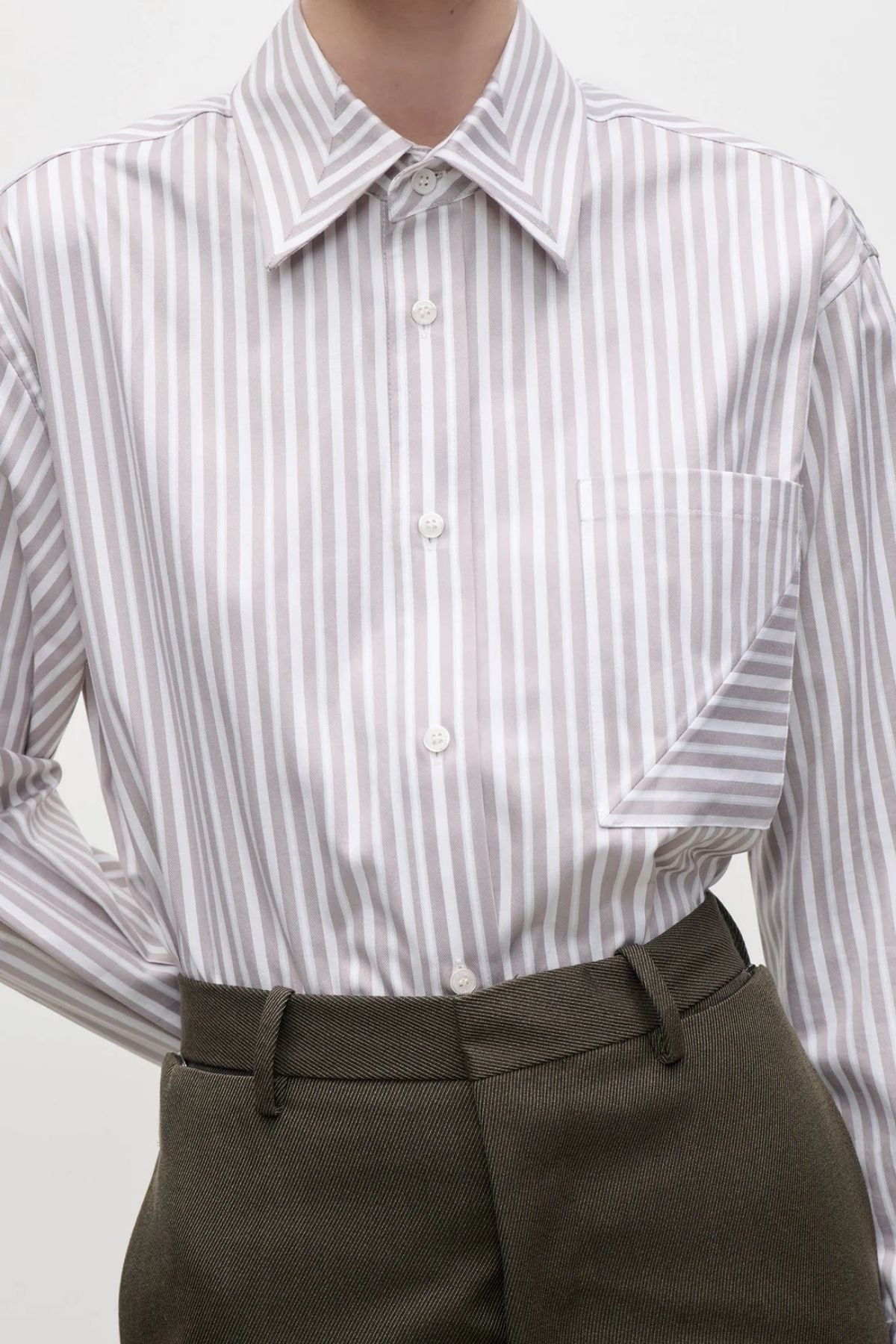 Victoria Beckham Pocket Detail Shirt - Lavender Grey