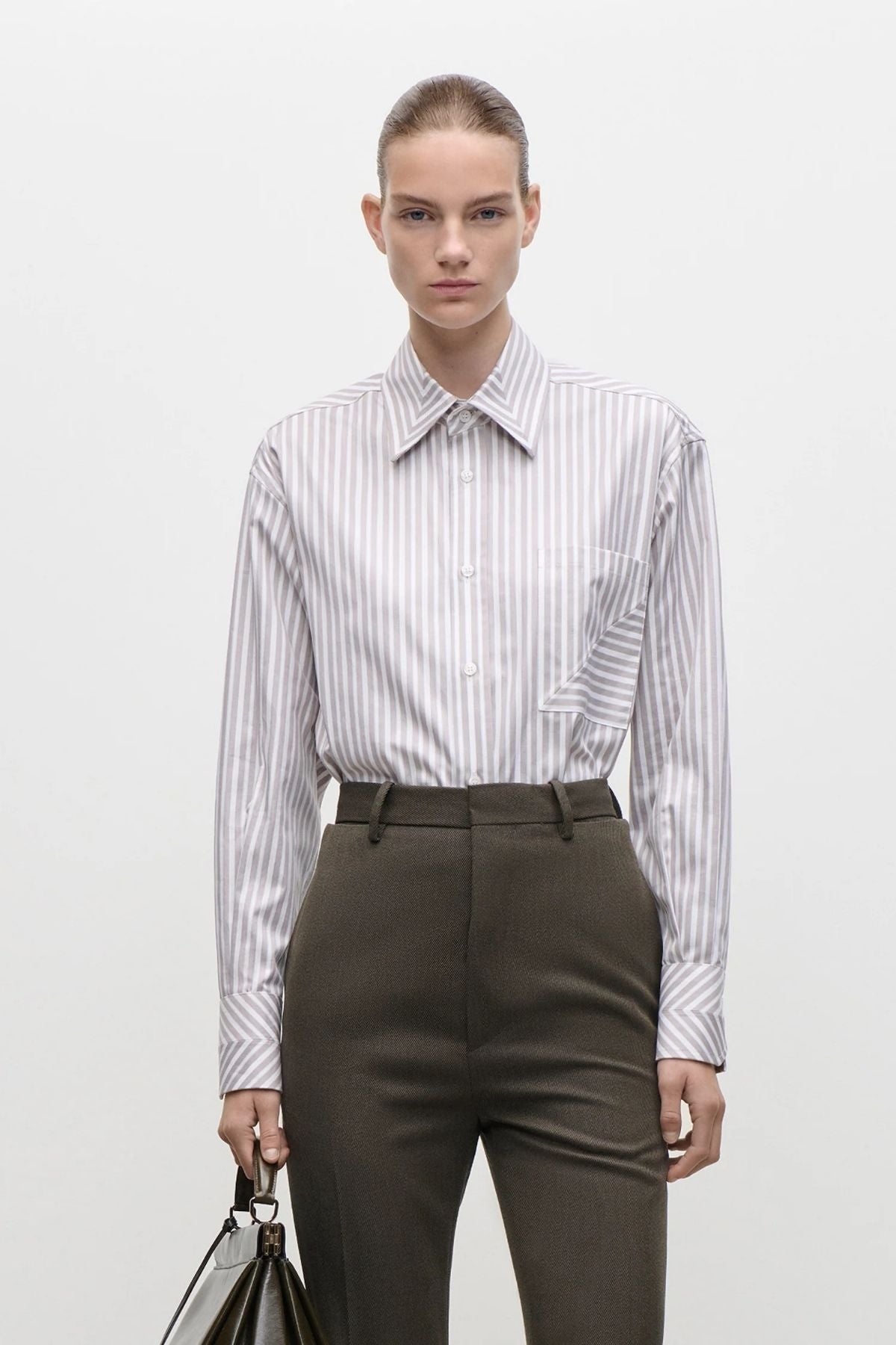 Victoria Beckham Pocket Detail Shirt - Lavender Grey