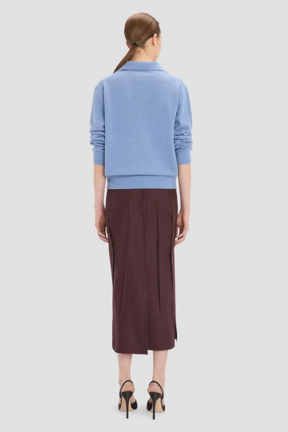 Victoria Beckham Polo Collar Jumper - Ocean Mist Melange