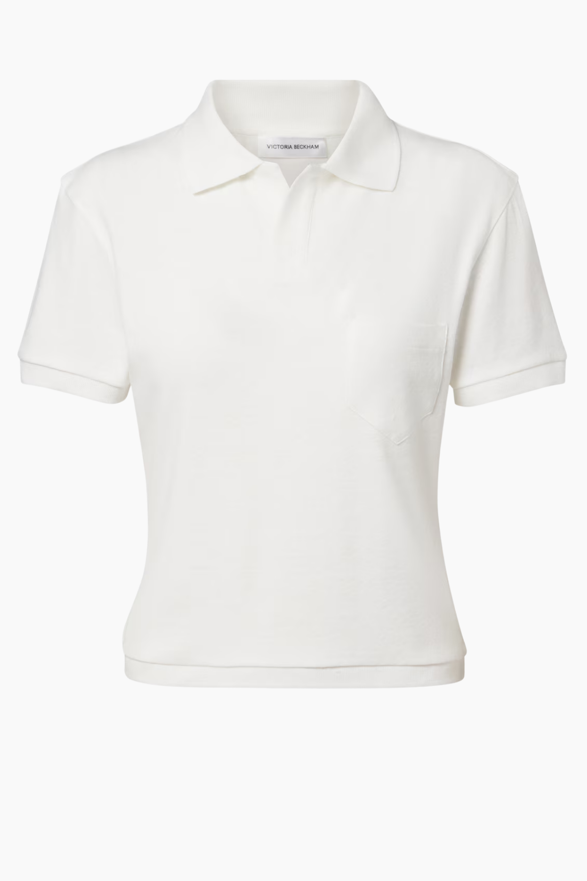 Victoria Beckham Polo Collar Top - White