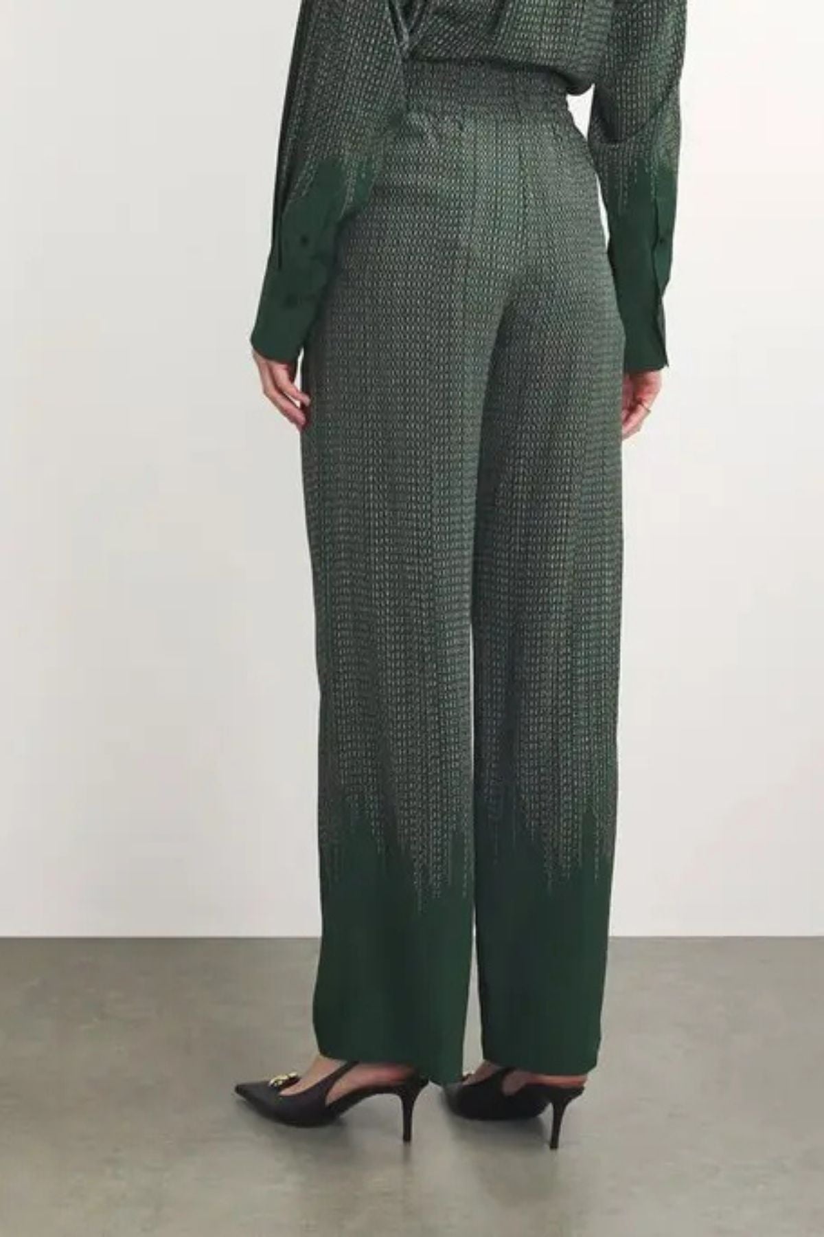 Victoria Beckham Pyjama Trouser - Green Chain