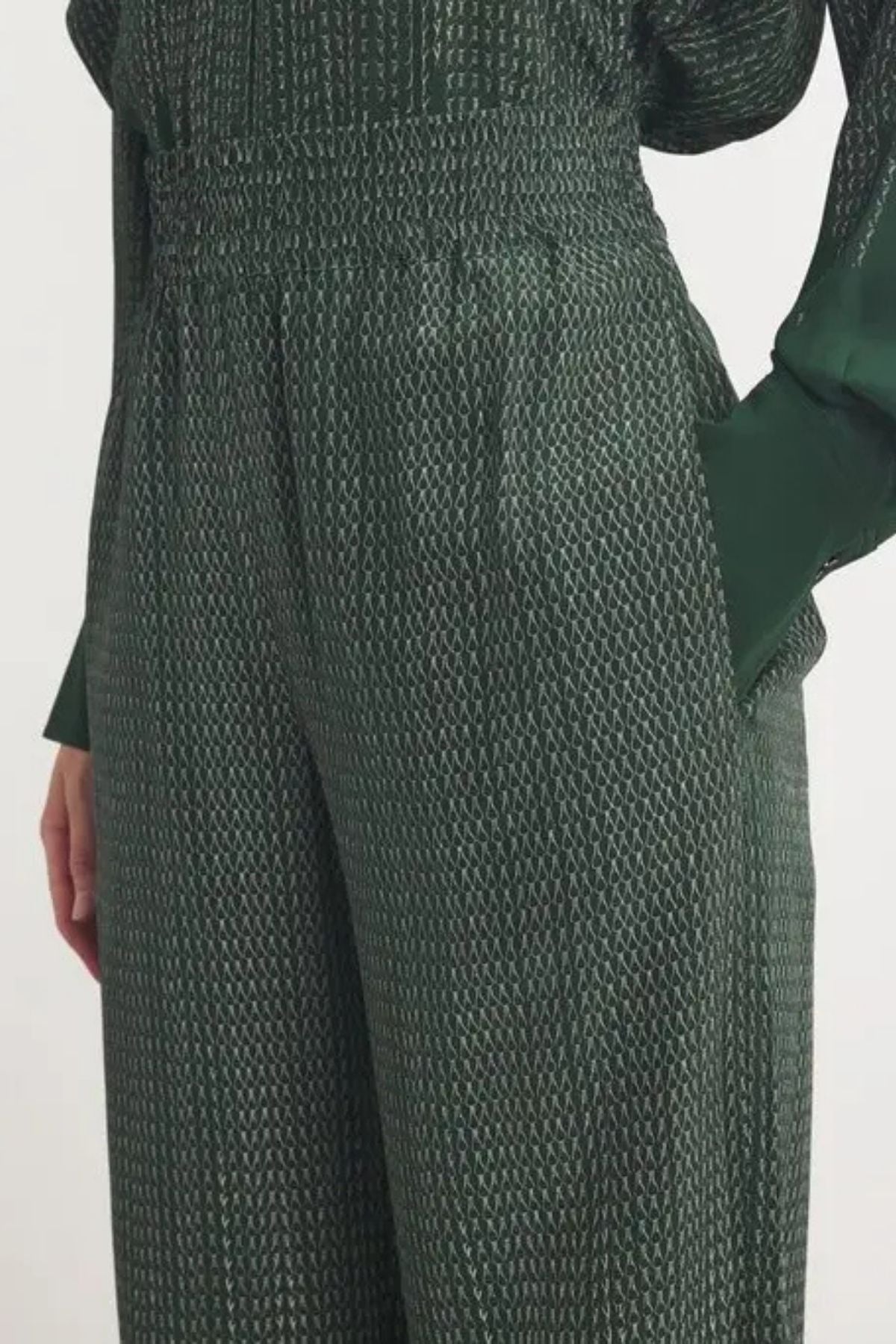 Victoria Beckham Pyjama Trouser - Green Chain