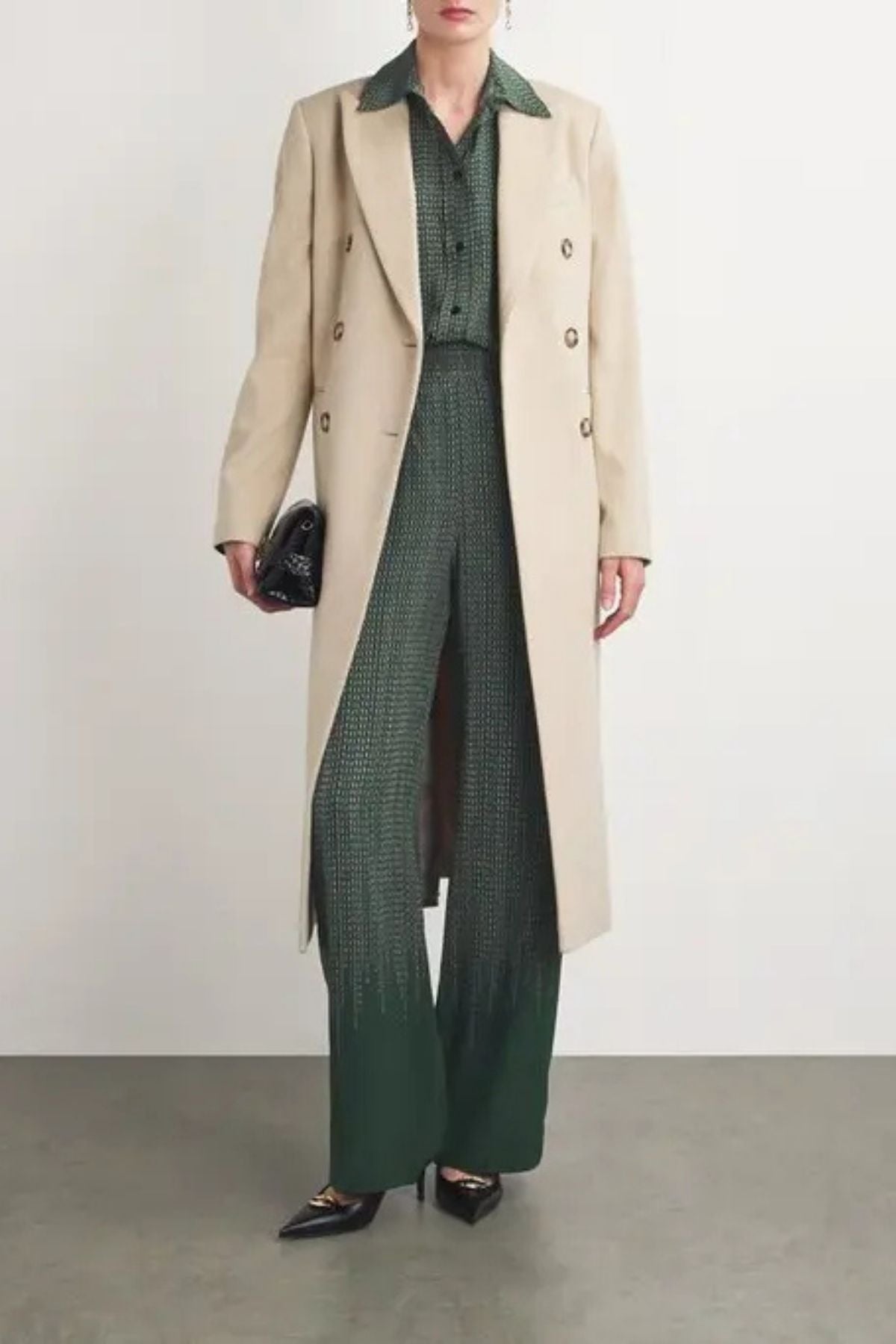 Victoria Beckham Pyjama Trouser - Green Chain