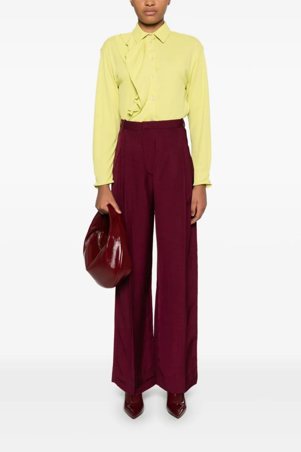 Victoria Beckham Ruffle Detail Blouse - Citrus