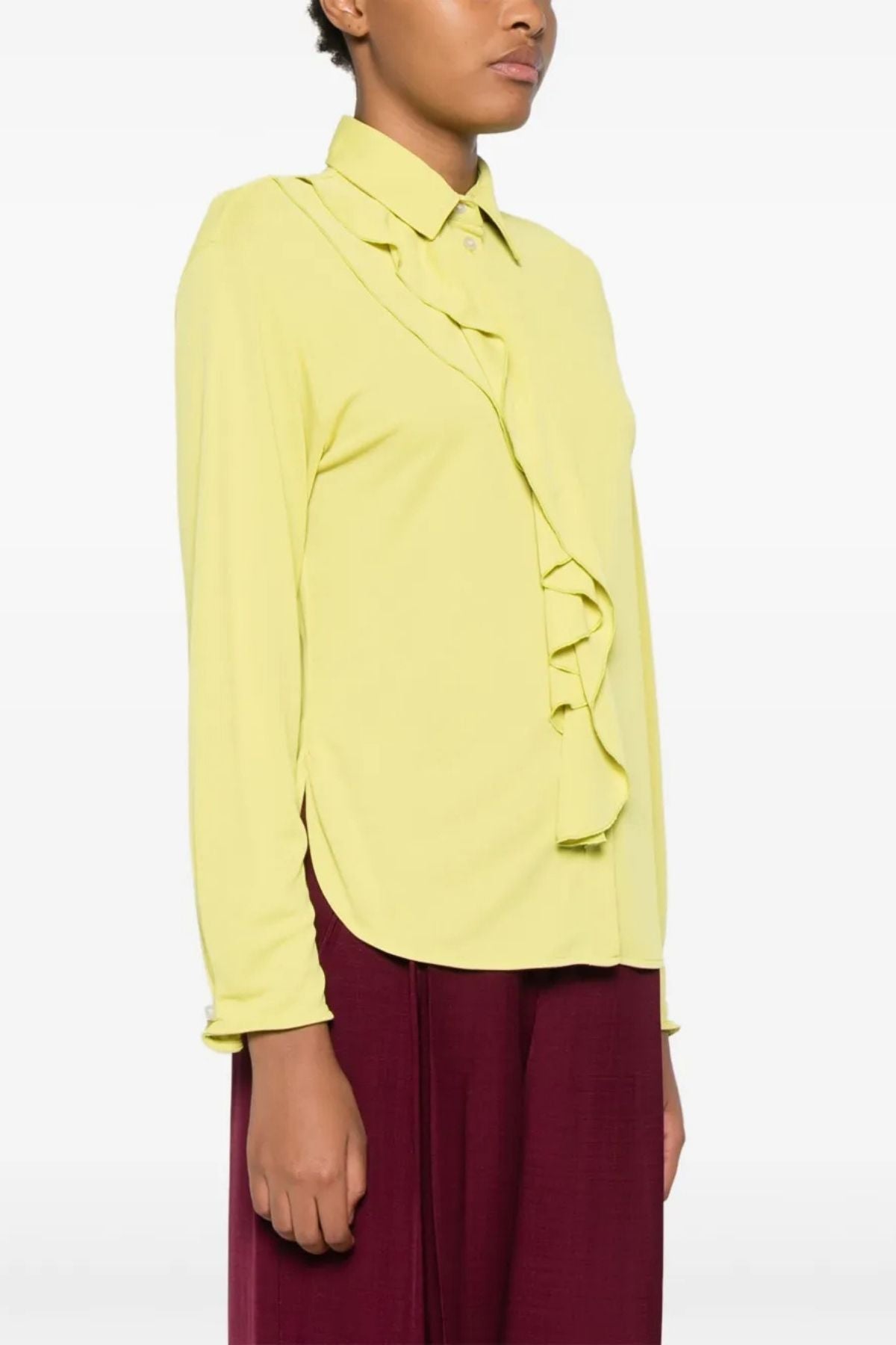 Victoria Beckham Ruffle Detail Blouse - Citrus