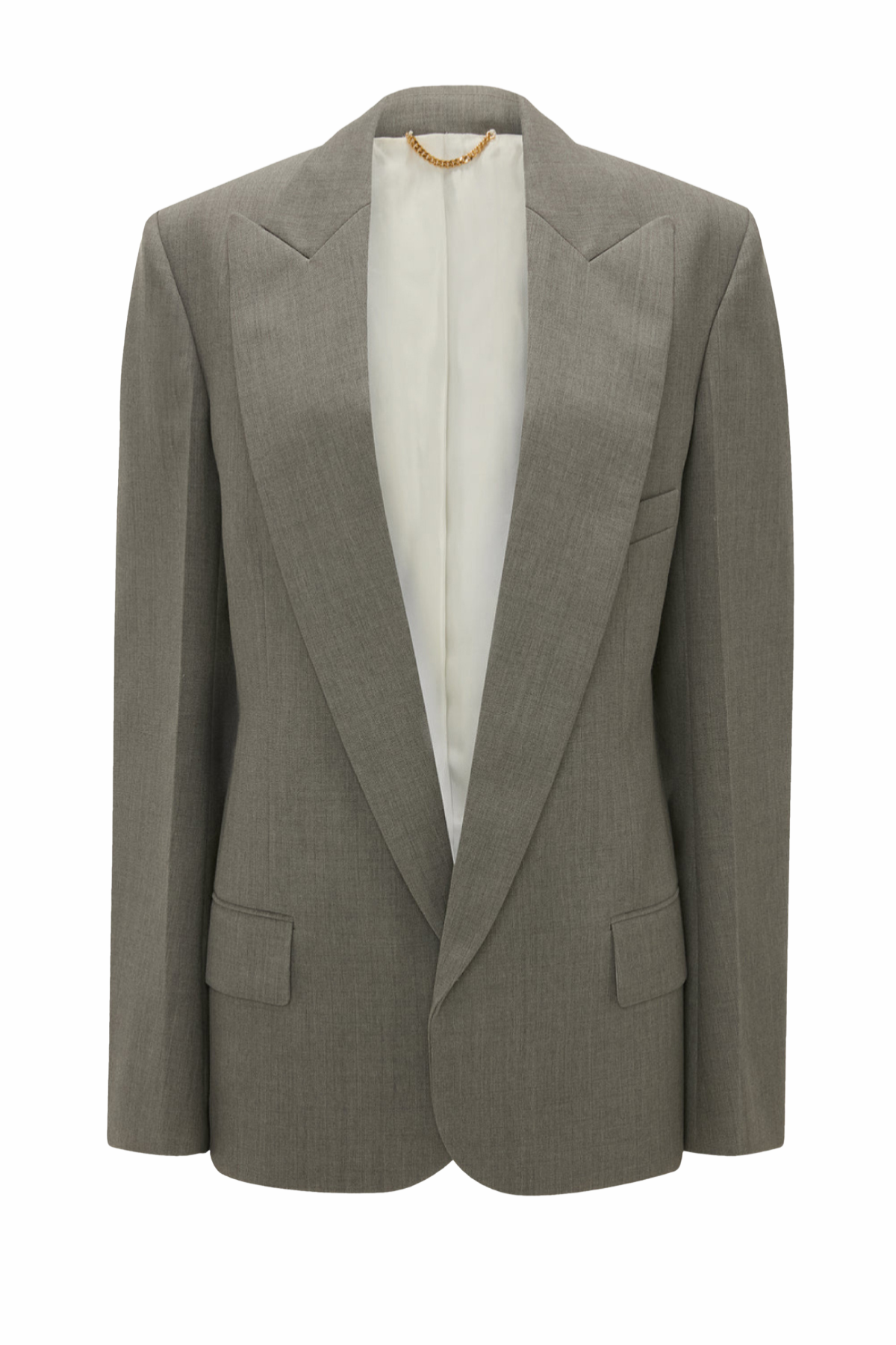 Victoria Beckham Sculptural Sleeve Blazer - Light Grey Melange