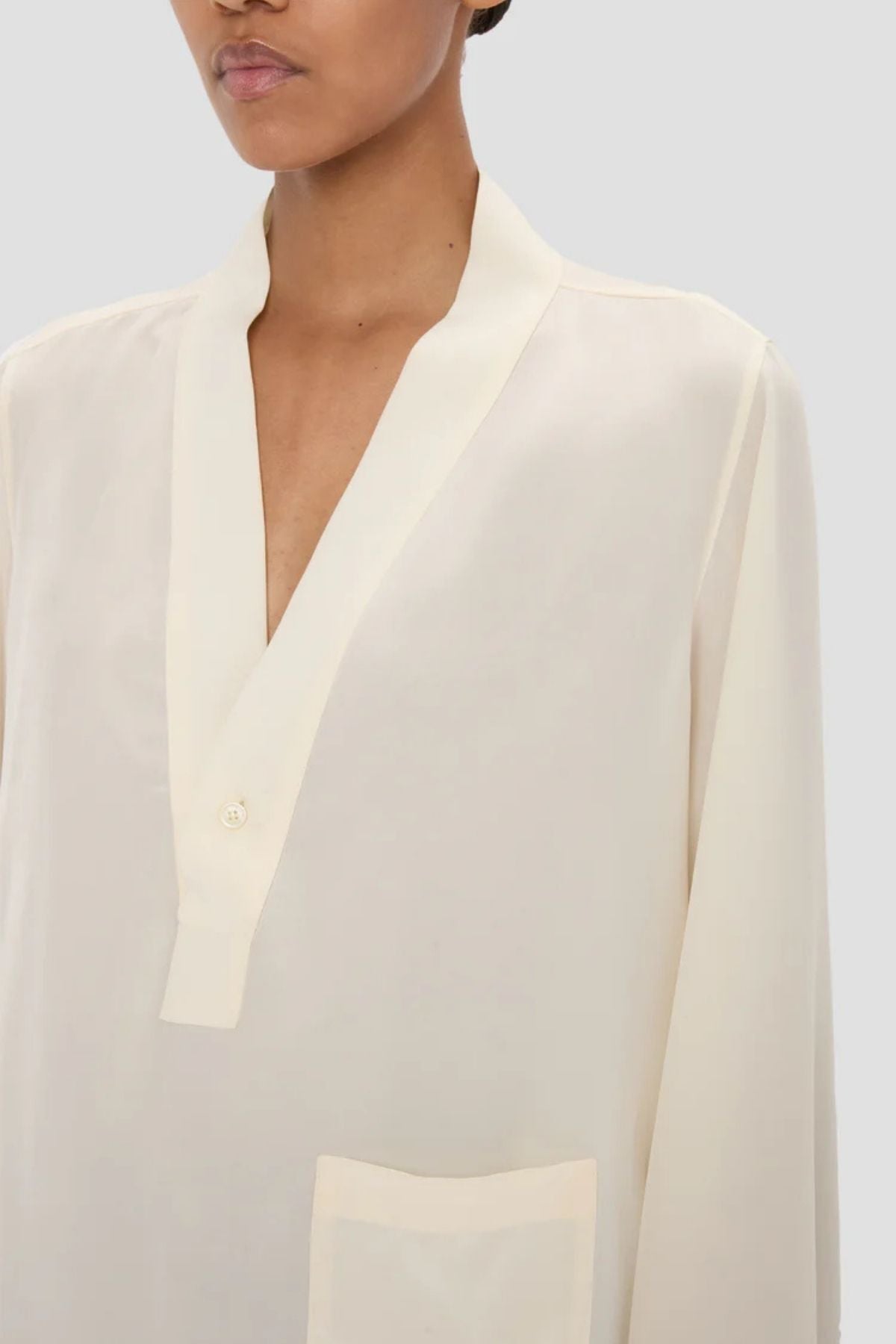 Victoria Beckham V Neck Blouse - Ivory