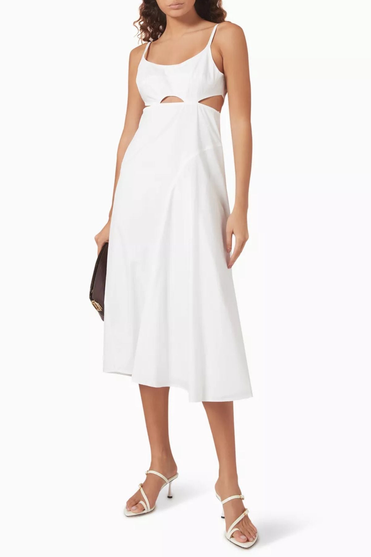 【Victoria Beckham】カットアウトミディドレス Victoria Beckham Knotted Cutout Jersey Midi Dress light blue