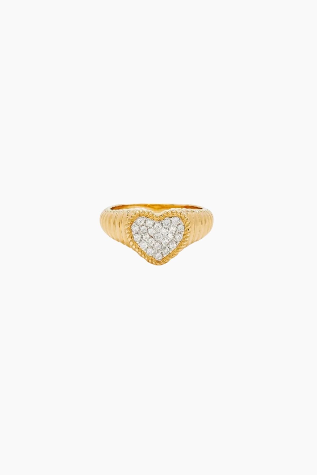 Yvonne Léon Baby Chevaliere Heart Diamant Ring - Yellow Gold