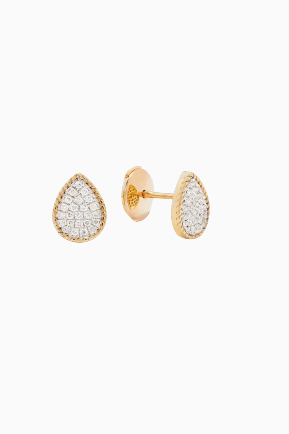 Yvonne Léon Baby Poire Diamant Earrings - Yellow Gold