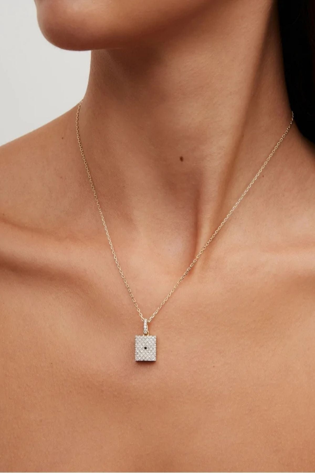 Yvonne Léon Le Cubo Diamants + Nano Puce Coeur Pave Diamond Heart - Yellow Gold