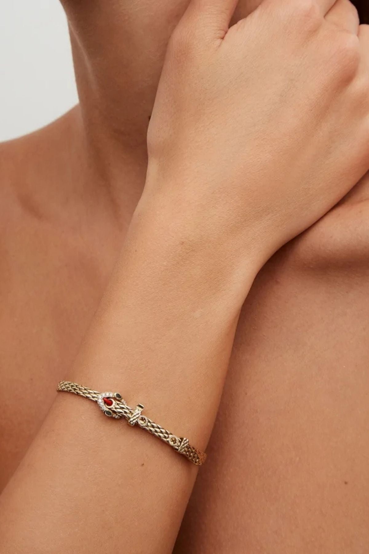 Yvonne Léon Mini Bracelet Python - Yellow Gold