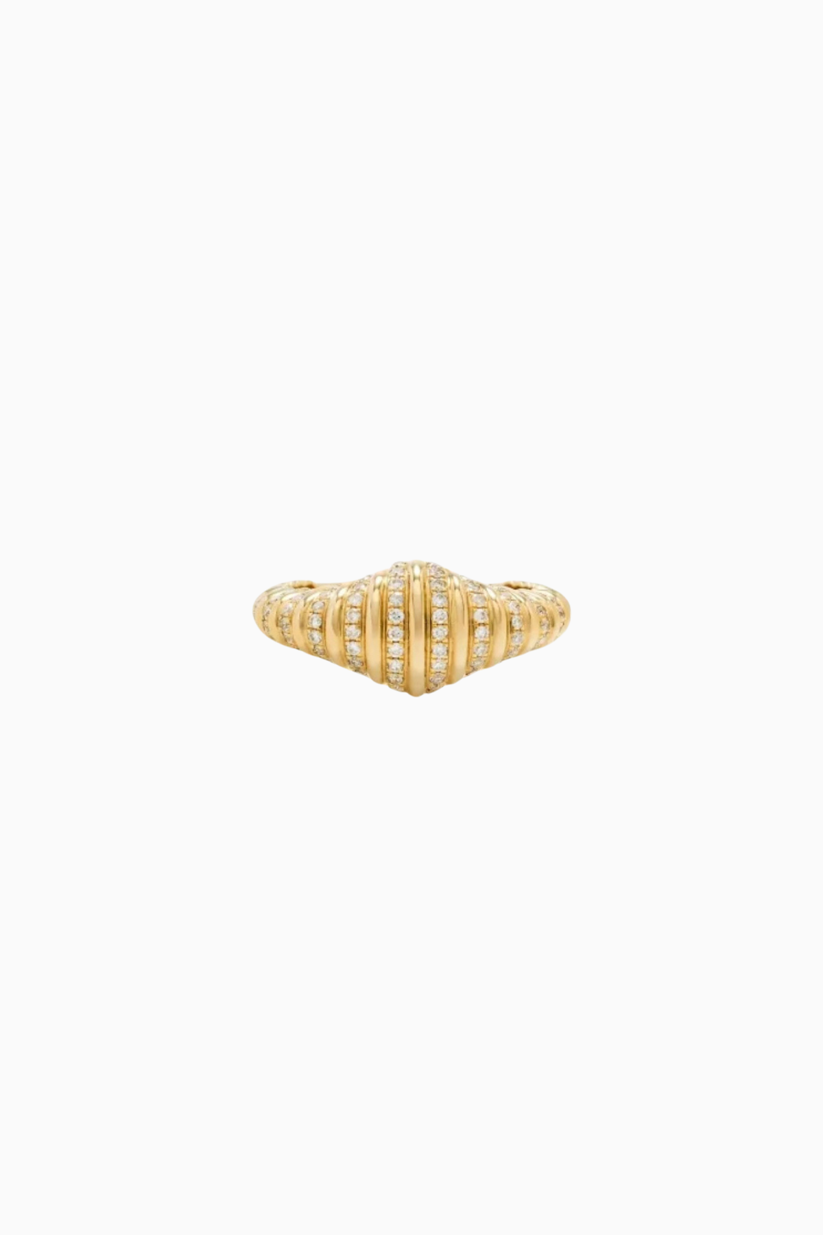 Yvonne Léon Nano Chevaliere Ovale Ring Daimants - Yellow Gold
