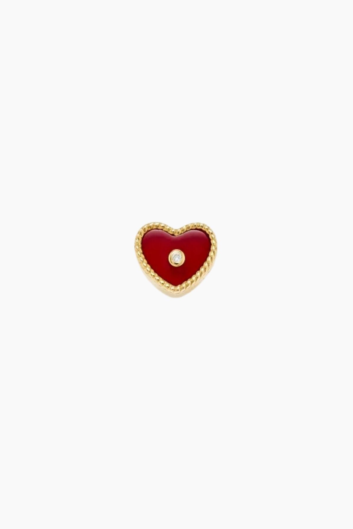 Yvonne Léon Le Cubo Diamants + Nano Puce Coeur Pave Diamond Heart - Yellow Gold