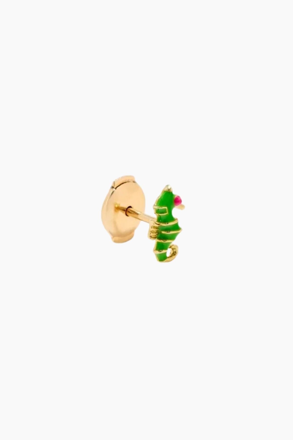 Yvonne Leon Nano Puce Hippocampe Seahorse Earring - Yellow Gold