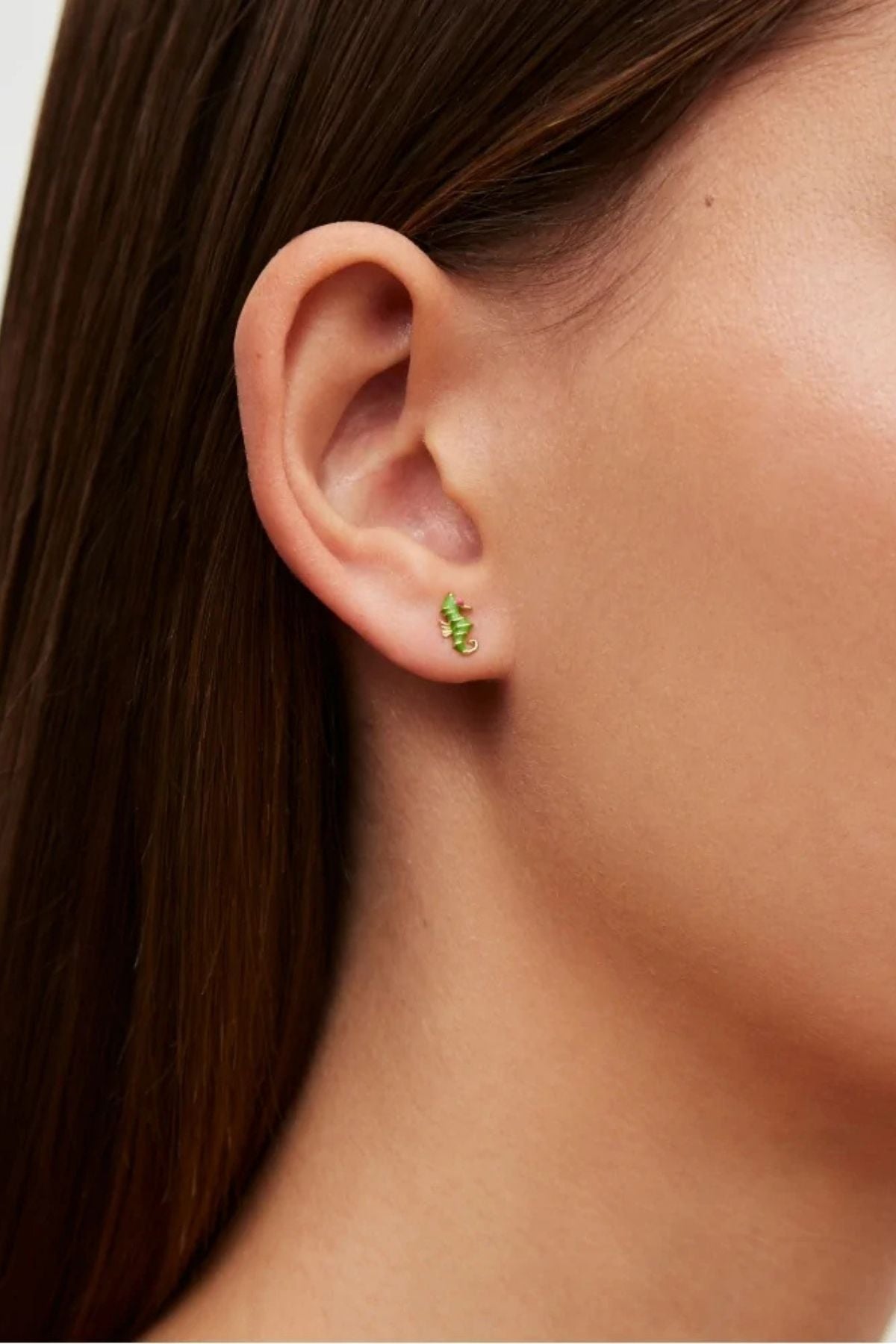 Yvonne Leon Nano Puce Hippocampe Seahorse Earring - Yellow Gold